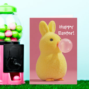 Carte Lapin de Pâques et Bubble Gum Rose Mignon