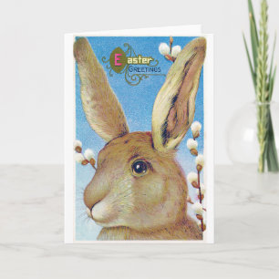 Carte Lapin de Pâques géant vintage