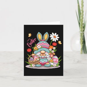 Carte Lapin de Pâques Gnome de Printemps Pâques