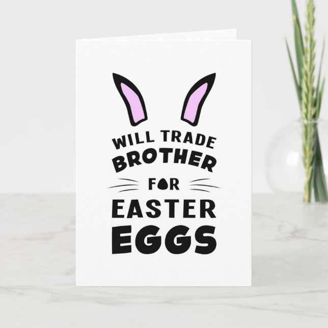 Carte Lapin de Pâques heureux Animal Œuf Idée de cadeau  (Devant)