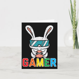 Carte Lapin de Pâques Joueur de jeu vidéo Mignon Jeux vi