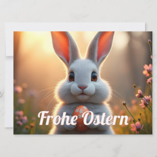Carte Lapin de Pâques joyeux dans la magie du printemps