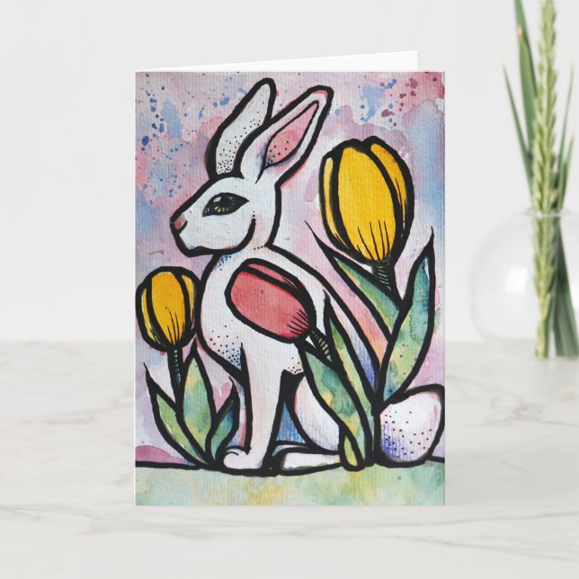 Carte Lapin de Pâques lapins Amoureux de la nature lapin (Devant)