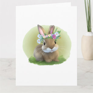 Carte Lapin de Pâques mignon pour une humeur positive