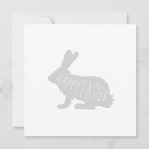 Carte lapin de Pâques moderne - Gris   Joyeux Pâqu