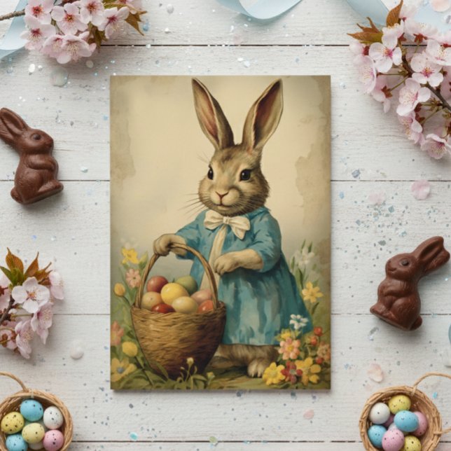 Carte Lapin de Pâques vintage  (Créateur téléchargé)