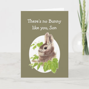 Carte Lapin Doux lapin Amusant Fun Anniversaire Fils ou 