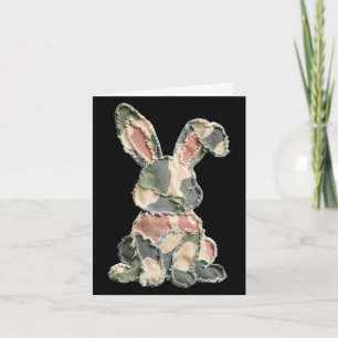 Carte Lapin drôle au crochet patchwork camouflage lapin
