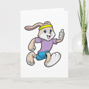 Carte Lapin en jogging avec bandeau