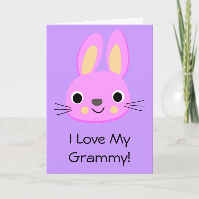 Carte Lapin Lapin J'Aime Mon Grand Nom Personnalisé Anni (Devant)