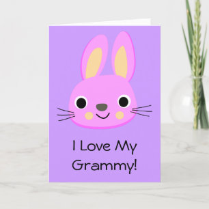 Carte Lapin Lapin J'Aime Mon Grand Nom Personnalisé Anni