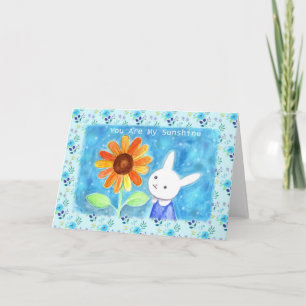 Carte Lapin Lapin Tournesol Vous êtes mon amour Sunshine