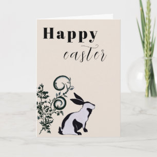 Carte Lapin Moderne Joyeuses Pâques Personnalisé