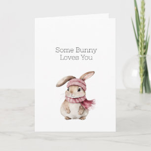 Carte Lapin rose amour de bunny