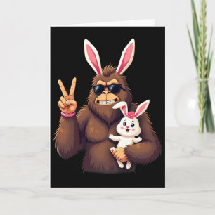 Carte Lapin Sasquatch Bigfoot Lunettes de soleil Pâques