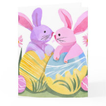 Lapins de Pâques | Aquarelle Pastel