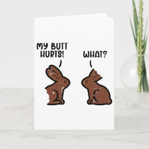 Carte Lapins de Pâques au Chocolat Lapin Drôle de Bonbon