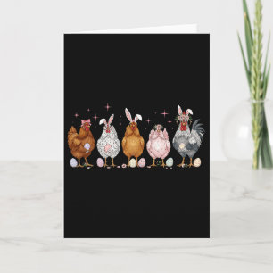 Carte Lapins de Pâques Poulet Agriculteur Coq Volaille F