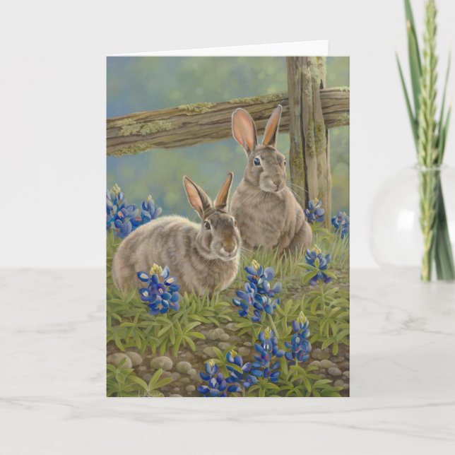 Carte Lapins et Bluebonnets (Devant)