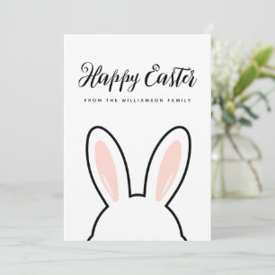 Carte Lapins Mignons Minimalistes Personnalisés Joyeuses