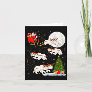Carte Lar Bear Santa Traîneau Volant Drôle Magique Noël