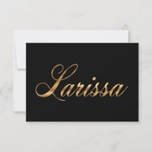 Carte Larissa gold Design Lettering