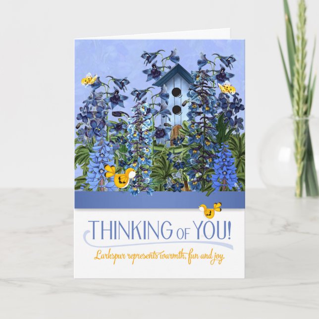 Carte Larkspur Jardin aux fleurs avec Canary Penser de v (Devant)