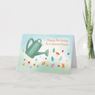 Carte L'arrosage d'anniversaire de nièce peut arroser le