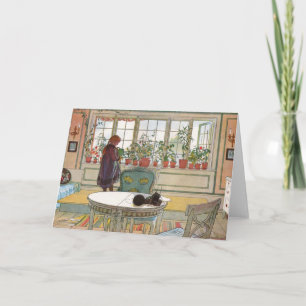 Carte Larsson : Fleurs sur le rebord de la fenêtre