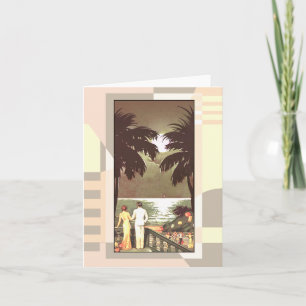 Carte L'art déco Miami Beach vintage   rougissent