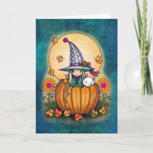 Carte L'art d'Halloween de la Sorcière et Luna