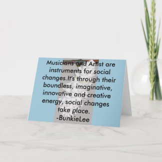 Carte L'artiste/musiciens sont des agents de changement