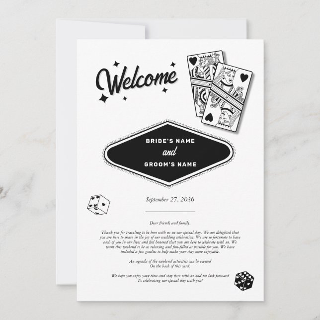 Carte Las Vegas Casino Destination Mariage Itinéraire (Devant)