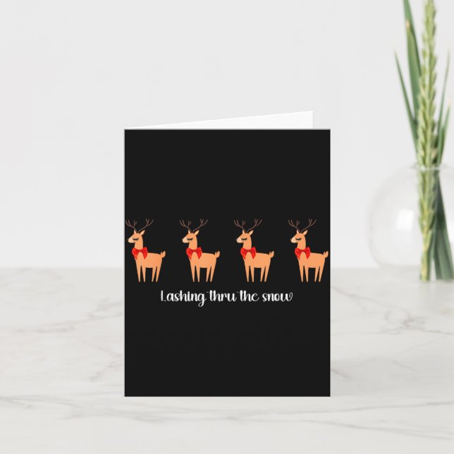 Carte Lash Artist Christmas Reindeer Esthetician Eyelash (Devant)
