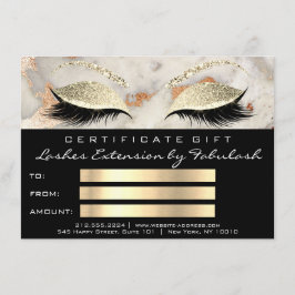 Carte Lash Coral Marbre maquillage noir certificat cadea