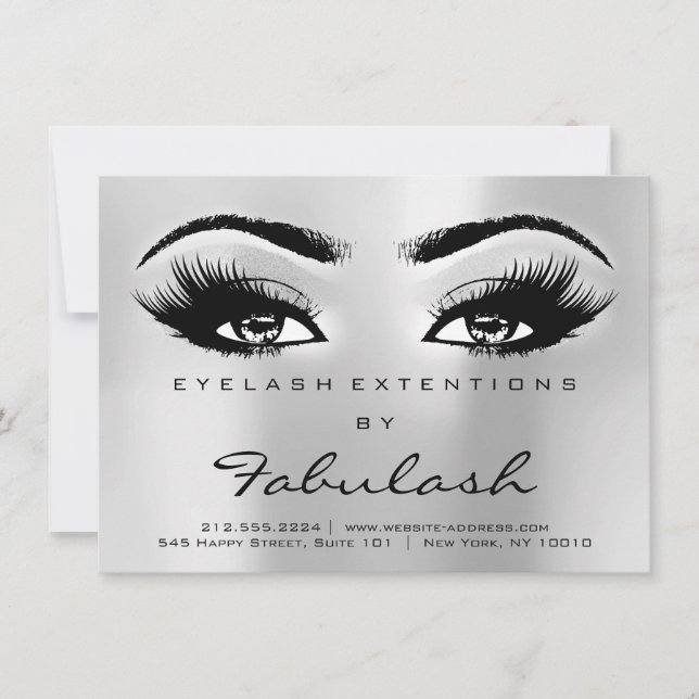 Carte Lash Extension Instructions de post-soins Silver G (Devant)
