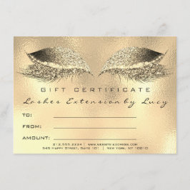 Carte Lashes Beauty Studio certificat maquillage cadeau 
