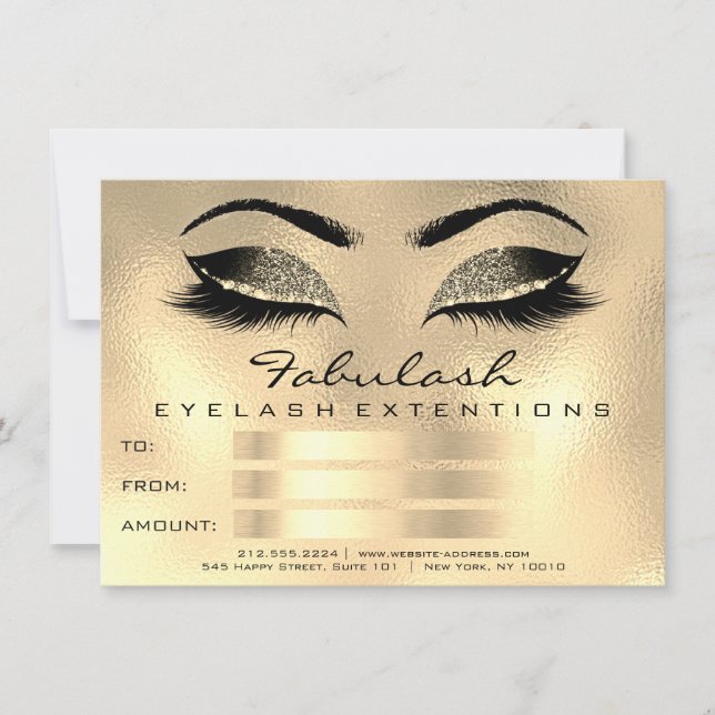 Carte Lashes Browns Wax Maquillage Artiste certificat ca (Devant)