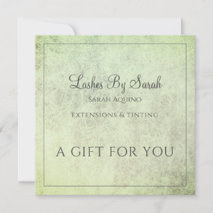 Carte Lashes Et Services De Beauté Sage Texté Vert
