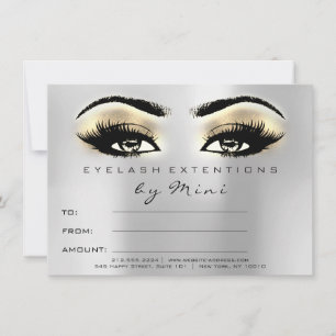 Carte Lashes Gris Gold Pink certificat maquillage Brow c