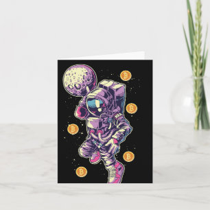Carte L'astronaute Bitcoin à la lune - Crypto Bitcoin