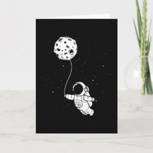 Carte L'astronaute Moon Balloon