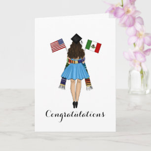 Carte Latina Graduate Serape Mexique Amérique drapeaux G