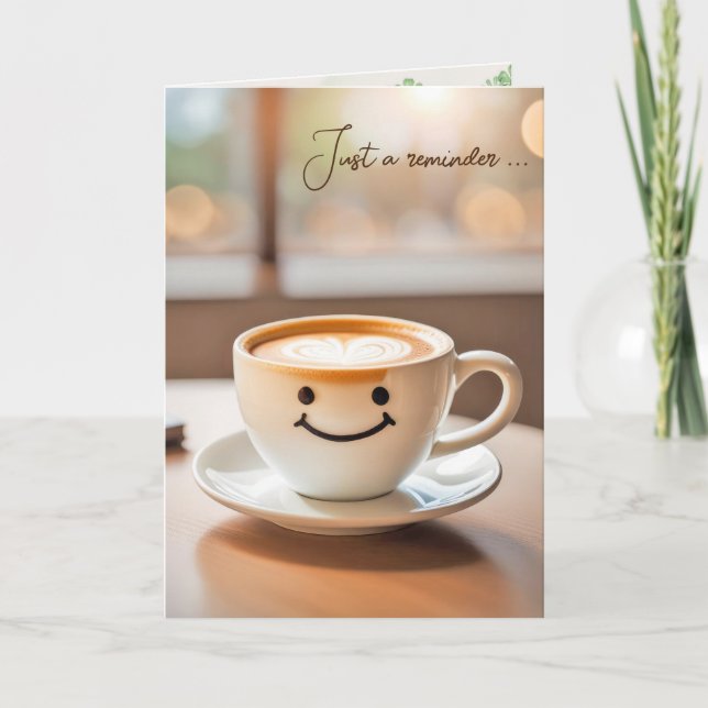 Carte Latte souriante pour anniversaire (Devant)