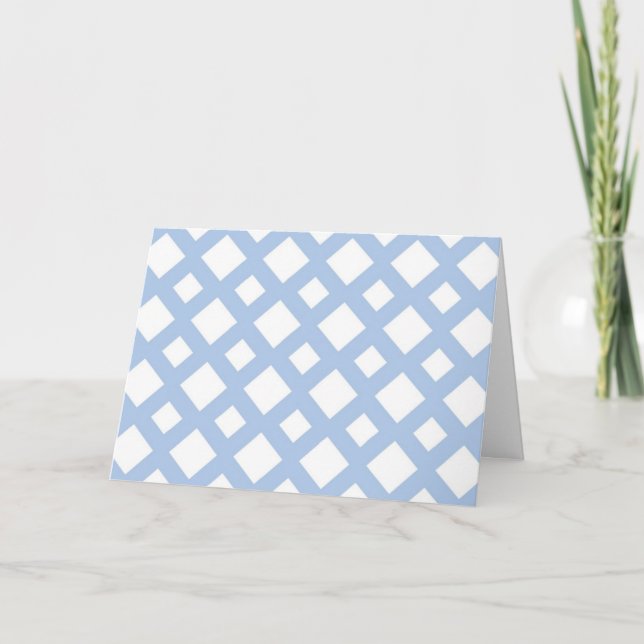 Carte Lattice bleu clair sur blanc (Devant)