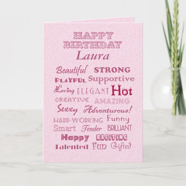 Carte Laura Joyeux Anniversaire Paroles de louanges (Devant)