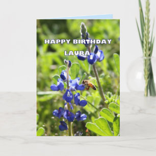 Carte Laura Texas Bluebonnet Joyeux anniversaire