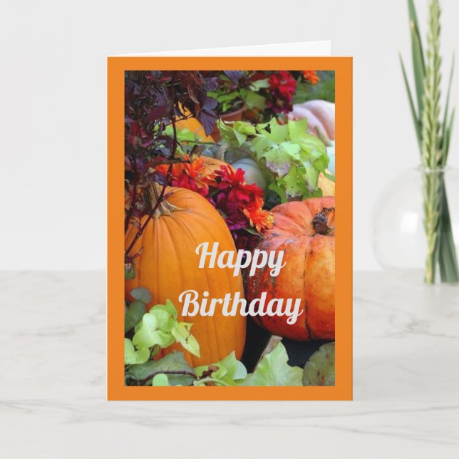 CARTE L'AUTOMNE EST LÀ ET AUSSI VOTRE ANNIVERSAIRE (Devant)