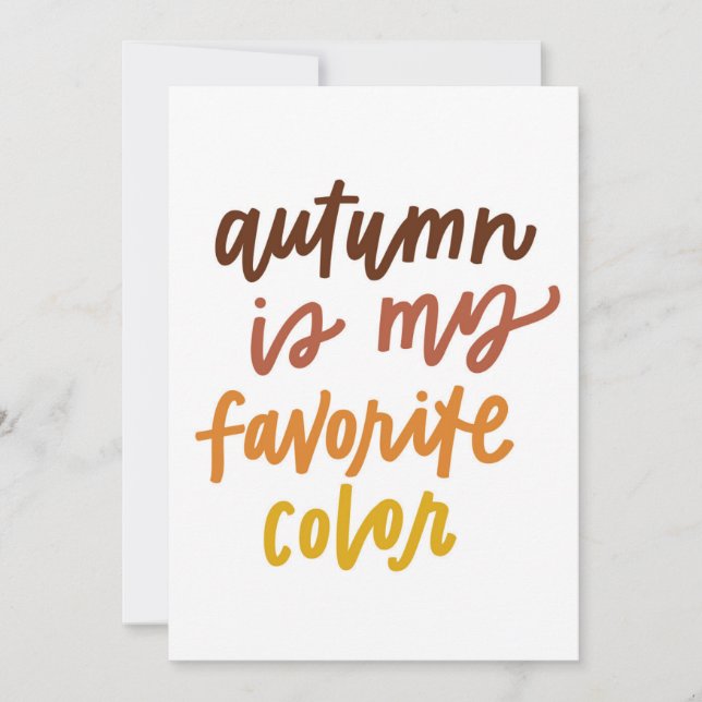 Carte "L'automne est ma couleur préférée" (Devant)