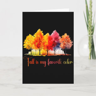 Carte L'automne est ma couleur préférée Aquarelle drôle